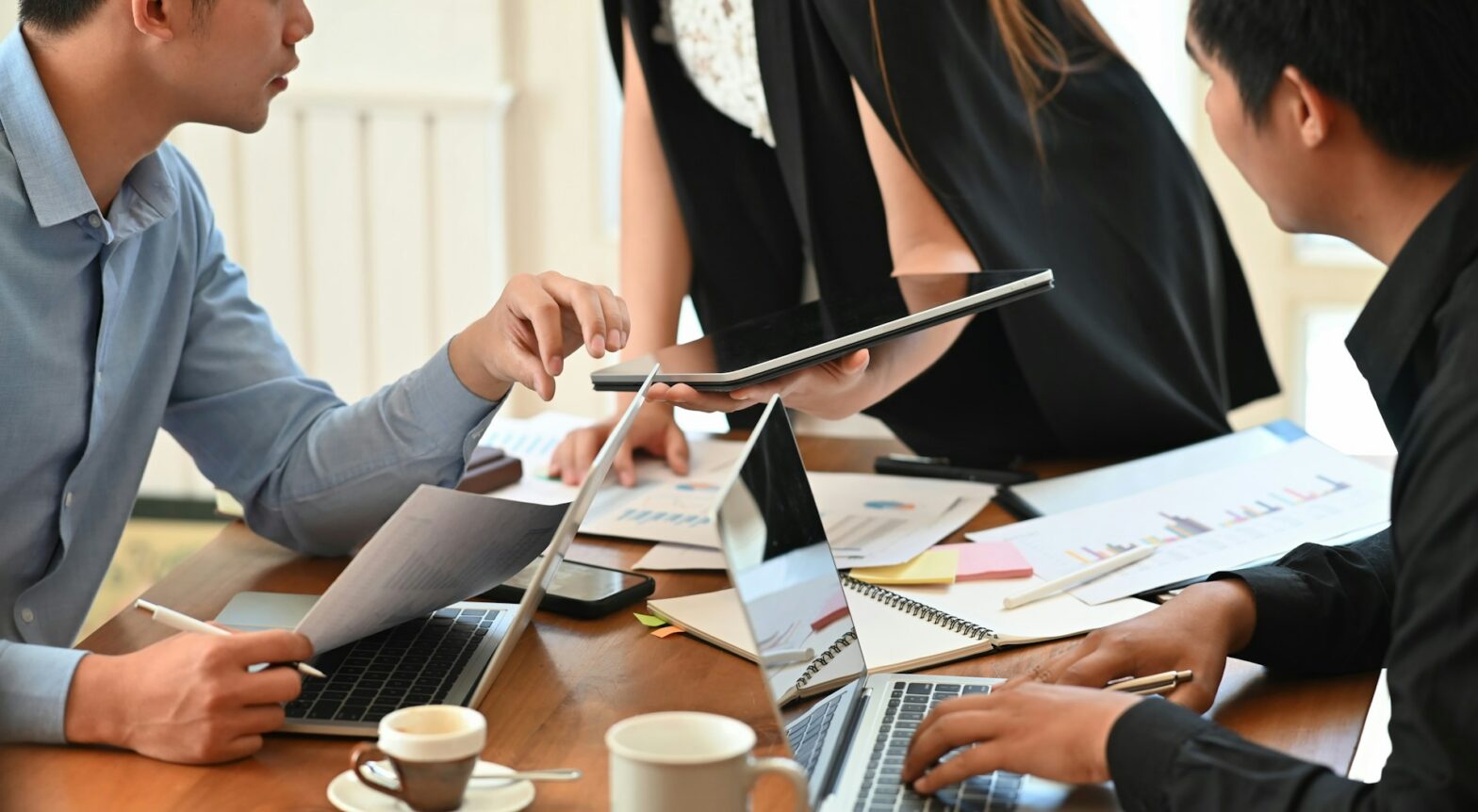 Group of professional people talking