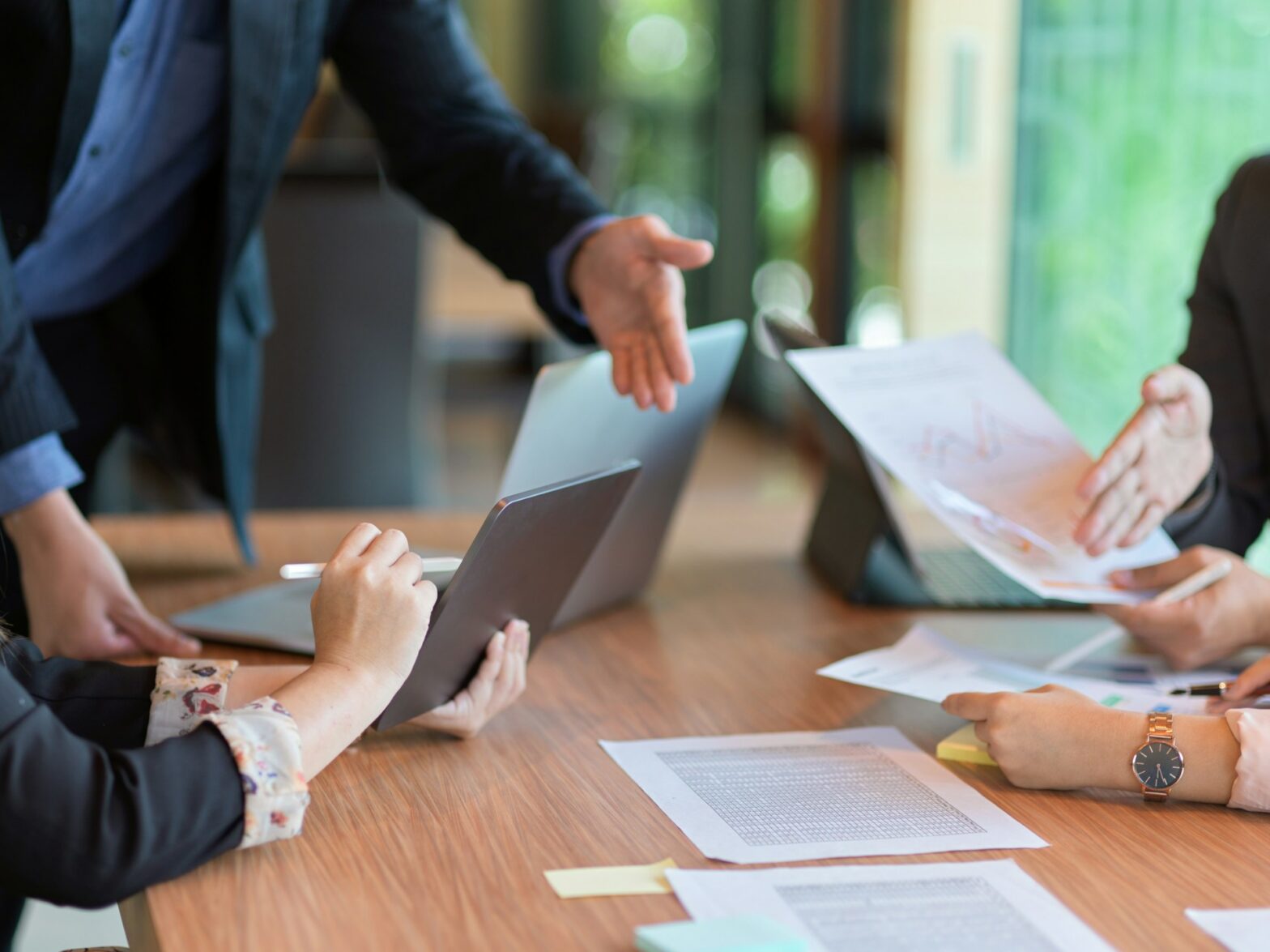 Group of people talking to each other