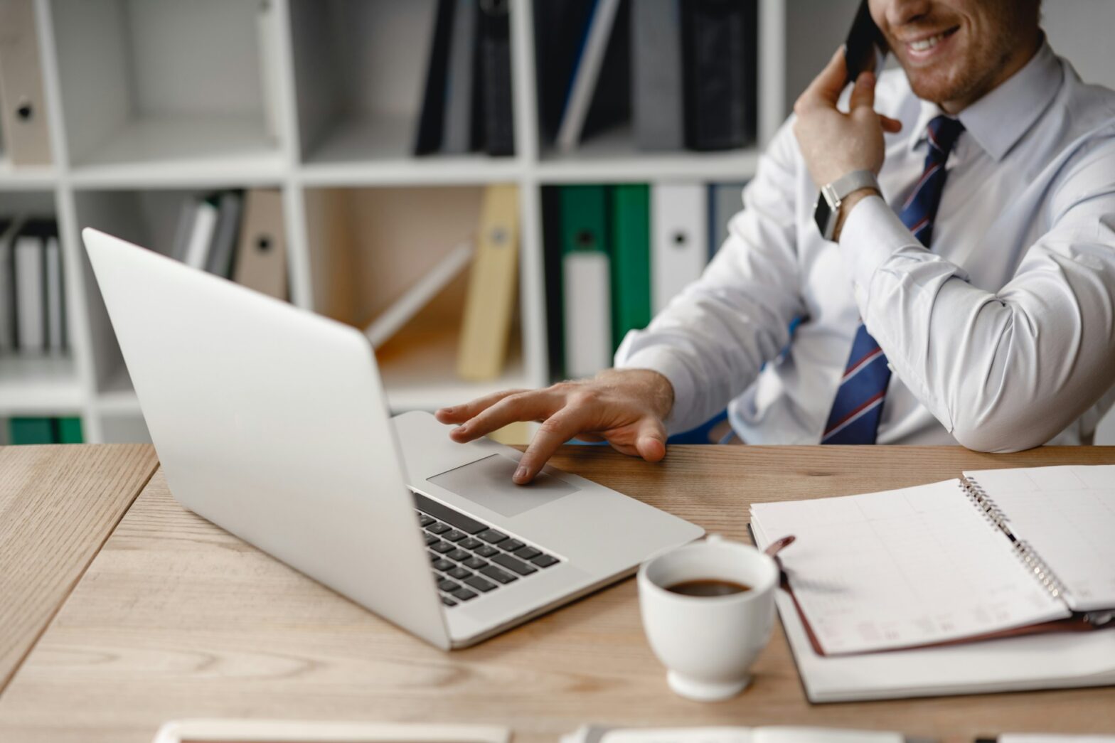 A person using a laptop